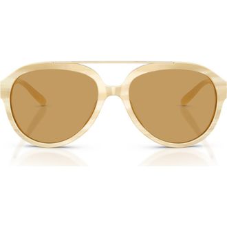 Tory Burch 56mm Pilot Sunglasses in Ivory Horn /Ochre at Nordstrom