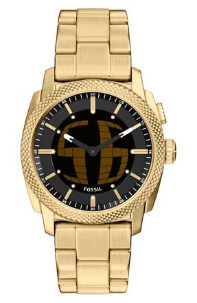 Fossil Machine Big Tic Anadigi Bracelet Watch, 41mm in Gold at Nordstrom