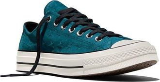 Converse Gender Inclusive Chuck 70 Stars Suede Low Top Sneaker in Murky Waters/Egret/Black at Nordstrom, Size 3