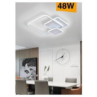 Trade Shop Trade Shop Traesio - Trade Shop - Lampada Soffitto Plafoniera Led 48w Moderno 3 Quadrati Luce 6500k 4000k 3000k C31