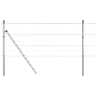 Berkfield Home Euro Fence with 13 Posts 0.4x25 m Galvanised Steel in Silver
