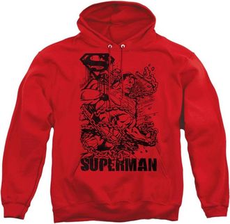 Gildan Superman Breaking Chains Adult Pull Over Hoodie / Hooded Sweatshirt