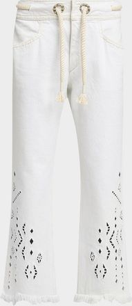 Isabel Marant Alison Embroidered Crop Jeans
