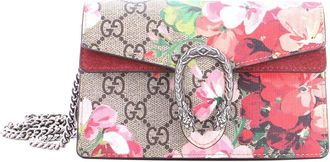 Gucci Brown Gg Coated Canvas Dionysus Bag Blooms Print Super Mini (Authentic Pre-Loved)