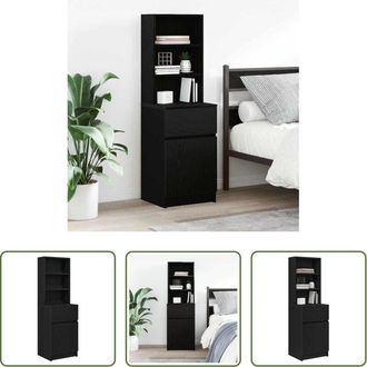 vidaXL vidaXL Comodino con ripiani - Comodino Nero 39x35x125 cm in Legno Multistrato