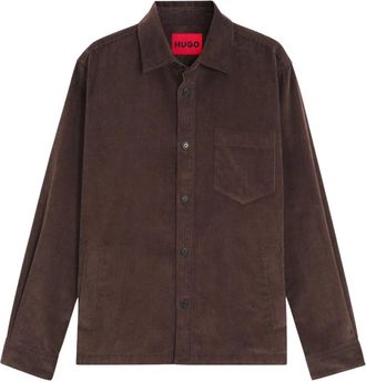 HUGO BOSS Overshirt - Heren - Casual Overhemden - Bruin - L - Overhemden