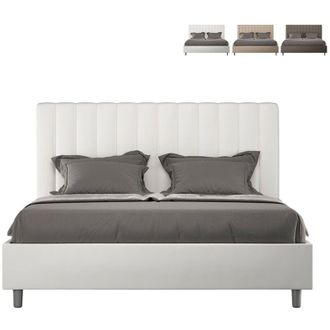 Itamoby Cama Matrimonio Contenedor 160x190 Moderno Polipiel Agueda M Color: Blanco - Versi&oacute;n: Modelo Est&aacute;ndar
