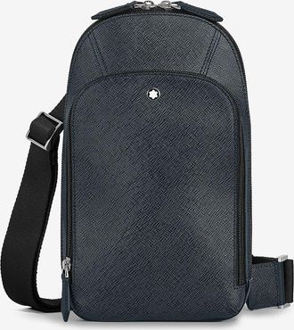 Montblanc Umh&auml;ngetasche aus Saffianoleder Sartorial Tweed Blue