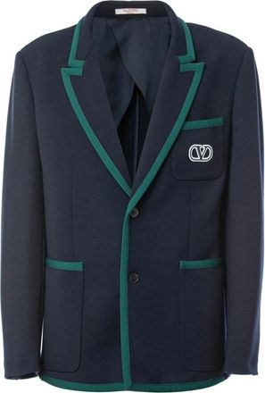 Valentino Garavani Vlogo Signature Blazer - Heren - Blazers - Blauw - XL - Leer - Jassen
