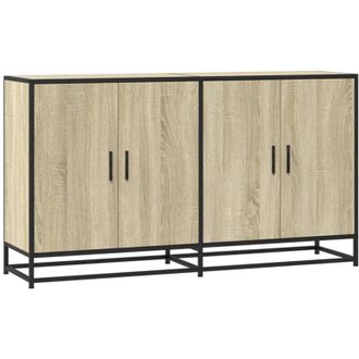 vidaXL Aparador Madera De Ingenier&iacute;a Roble Sonoma 134x35x76 Cm Vidaxl