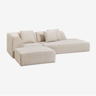 Sklum Sof&aacute; Modular Esquinero De 2 Piezas Con Div&aacute;n Derecho Y Puff Tapizado Cardea Sklum