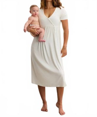 Hatch Softest Rib Side Seam Nursing Maxi Dress In White