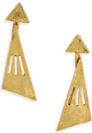 Karine Sultan Brushed Front/Back Drop Earrings in Gold at Nordstrom Rack
