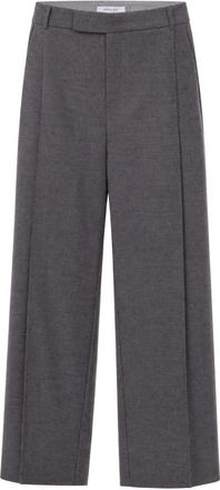 Patrizia Pepe Grey Melange Lyocell-Blend Wide-Leg Pants