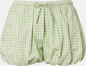 SIMKHAI Gingham cotton-blend shorts