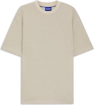 HUGO BOSS Waffle-structure T-shirt in a cotton blend