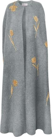 Carolina Herrera Mantella con ricamo - Grigio