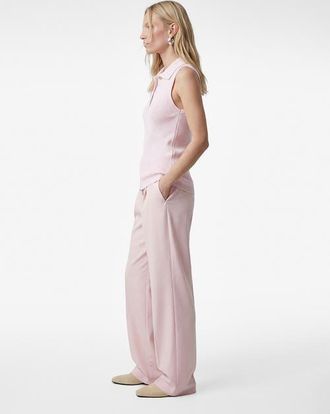 Koton Sleeveless Ribbed Polo Knit Top in Pink at Nordstrom, Size X-Large