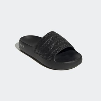 adidas Badesandale ADIDAS ORIGINALS AYOON ADILETTE, Damen, Gr. 39, schwarz-weiss (core schwarz, cloud wei&szlig;, core schwarz), Synthetik, Schuhe Badesandale, Bad