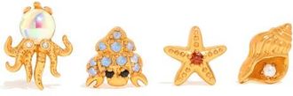 Girls Crew Shell Animal Stud Earring Set in Gold at Nordstrom