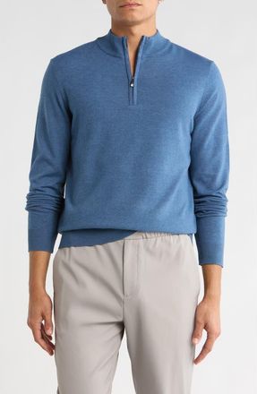 Robert Barakett Daniel Half Zip Pullover Sweater in Blue at Nordstrom Rack, Size Xx-Large