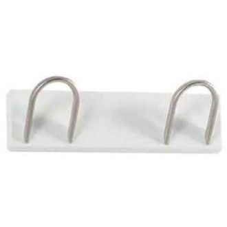 HERDASA Percha Mod. 216 De Pared 2 Colgadores Cromo Satinado Varios Colores Para Elegir, 9 Cm(alto)33 Cm(ancho)8 Cm(largo) Color Negro