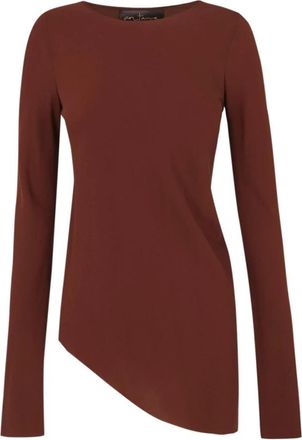 Cortana Getailleerde Top - Dames - Longsleeves - Rood - M - Leer - Tops