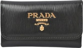 Prada Pre-owned Accessories, female, Black, Size: ONE SIZE Pre-owned Leather key-holders