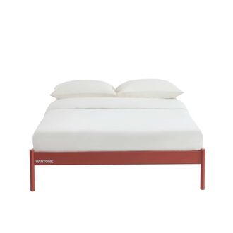 Pantone Cama 140x190 de metal terracota con somier incluido