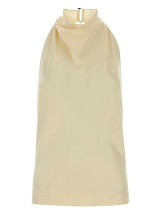 Stella McCartney halterneck top - women - Acetate/Viscose - 42 - Neutrals