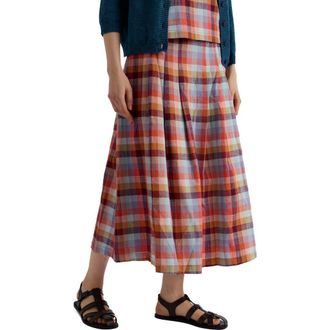 Seasalt Cornwall Jamboree Organic Cotton Chambray Midi Skirt in Kammdro Multi at Nordstrom, Size 18 Us
