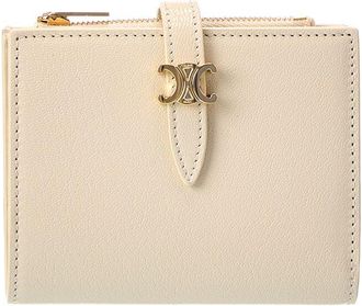 Celine Celine Triomphe Leather Compact Wallet