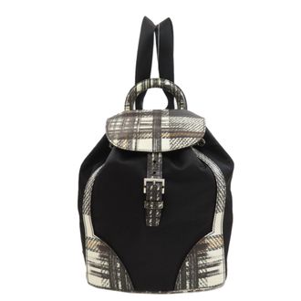 Prada Black White Nylon Backpack (Pre-Owned)