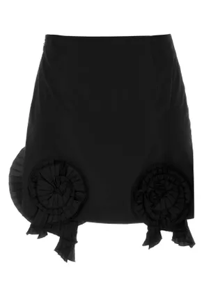 Blumarine Ruffle-Trim Skirt - Black