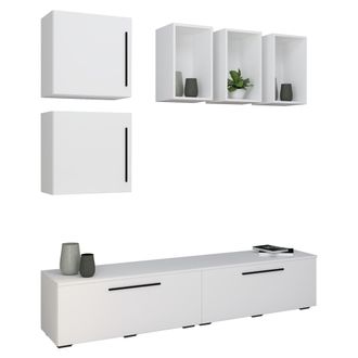 ebuy24 Muebles Vcm Tv Muro Habitable Con Suficiente Espacio De Almacenamiento Muro Montado Dimensiones 200 X An. 190 X P. 40 Cm Muebles Fernseh - Arila L (bl