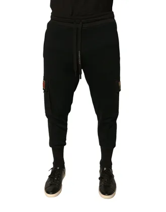 Dolce & Gabbana Cotton Cargo Joggers - Black