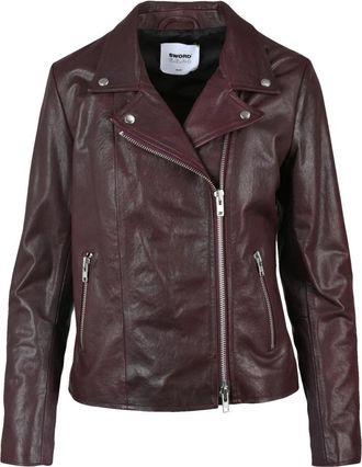 S.W.O.R.D 6.6.44 Chiodo Jacket - Dames - Leren en Su&egrave;de Jassen - Bruin - L - Leer - Jassen