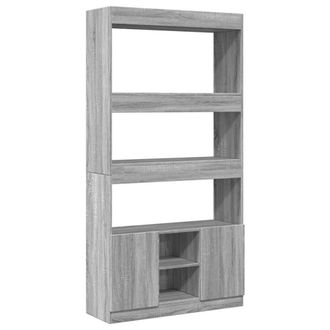 Berkfield Home Highboard&not;Grey Sonoma 92x33x180 cm Engineered Wood in Grey | Size: 92 x 33 x 180 cm