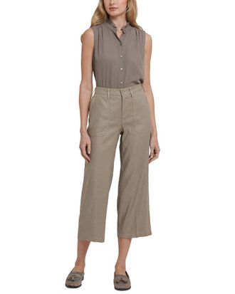 NYDJ Nydj Cargo Saddlewood Linen-Blend Crop Jean