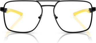 Ferrari 56mm Square Optical Glasses in Shiny Black at Nordstrom
