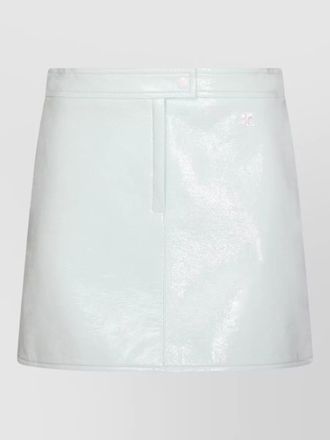 Courr&egrave;ges midi skirt knee length shiny buttons