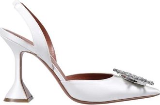 Amina Muaddi Witte Pump - 95 MM - Dames - Pumps - Wit - 35 EU - Schoenen
