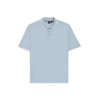 BOSS Cotton-piqu&eacute; polo shirt with contrast logo