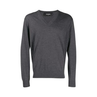 Dsquared2 V-neck Knitwear, male, Blue, L, Pull Maille