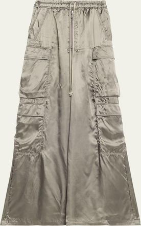 Rick Owens Belas Satin Wide-Leg Cargo Pants