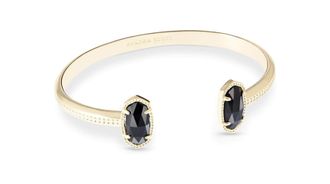 Kendra Scott Elton Gold Cuff Bracelet in Black Opaque Glass