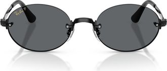 Ray-Ban x A$AP Rocky 54mm Polarized Oval Sunglasses in Black /Dark Grey Polar at Nordstrom