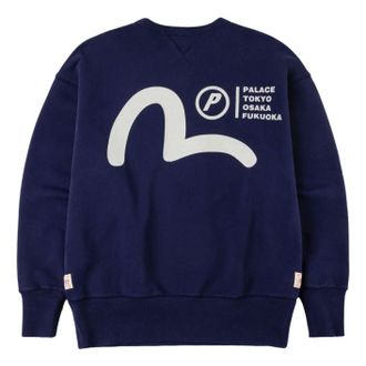 Palace x Evisu Multi-City Seagull Logo Sweatshirt Navy P30CS263