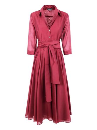 DRHOPE belted midi dress - women - Lyocell/Polyester - 38 - Red