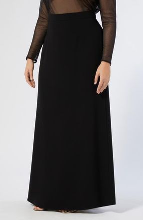 Marina Rinaldi Pireo Stretch Cady Maxi Skirt in Black at Nordstrom, Size 16W